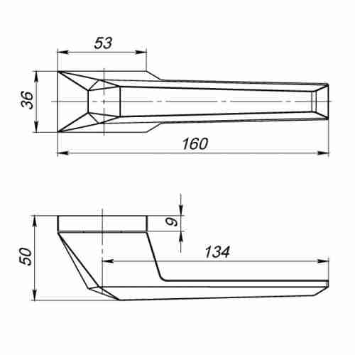 Комплект на 4 двери - Ручки дверные межкомнатные Armadillo STONE UCS BL-26 Черный