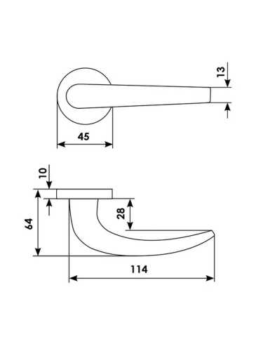 Ручка дверная Morelli Luxury LILLA R3-E OTL на круглой розетке, цвет - золото