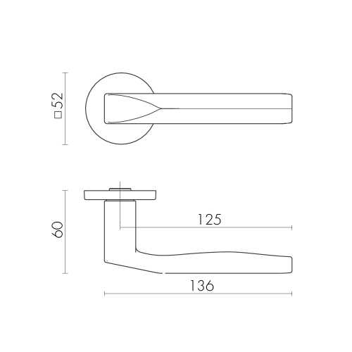 Комплект на 2 двери - Ручка Fuaro (Фуаро) раздельная R.SLR52.PRIZMA SSC-16 сатинированный хром