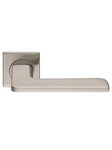 Ручка дверная Morelli Luxury ROCK S1 NIS раздельная на квадратной розетке, цвет матовый никель, латунь