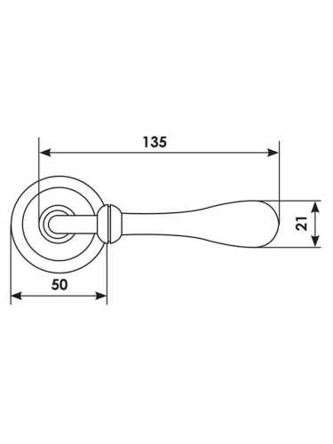 Ручка дверная Morelli Luxury MARY R4 OTL раздельная на круглой розетке, цвет золото, латунь