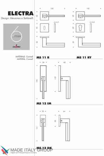 Дверная ручка на квадратном основании COLOMBO Electra MS11RSB-CM матовый хром