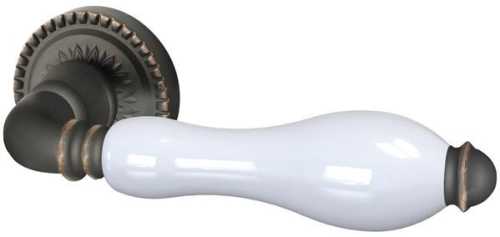 Комплект на 4 двери - Ручка дверная межкомнатная Armadillo R.CL55.Silvia ABL-18/WP-109 темная медь/бел.фарфор