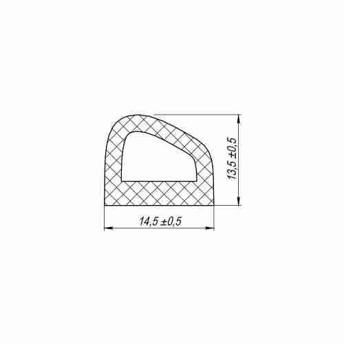 Уплотнитель Fuaro (Фуаро) самоклеящийся ADH/D-14,5x13,5mm (031), BLACK черный 100 m