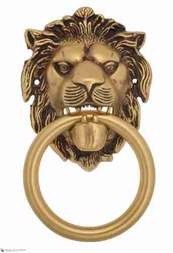 Дверная стучалка Venezia "LEONE" 190x110 французское золото + коричневый
