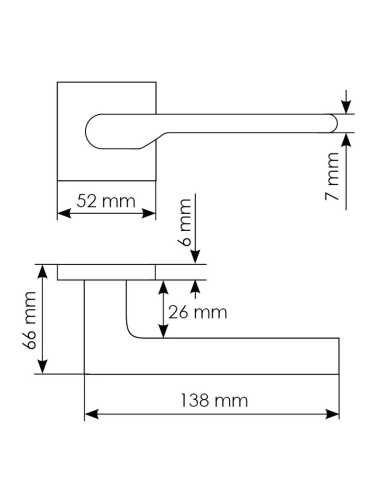 Ручка дверная Morelli MERCURY MH-53-S6 SC раздельная на квадратном основании, цвет матовый хром, ЦАМ Light