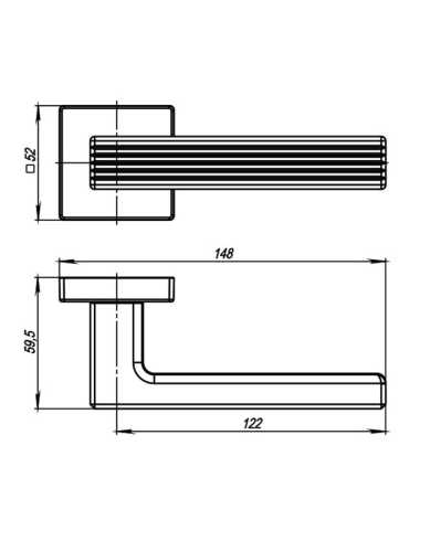 Комплект: Ручки Armadillo Urban Line USQ6 SN-3+Завертка+Бесшумный замок Fuaro/матовый никель