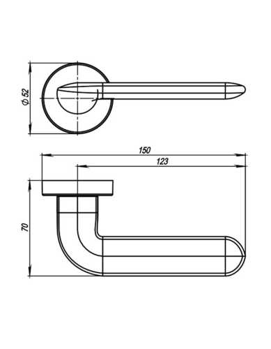 Комплект: Ручки Armadillo Urban Excalibur URB4 OB-13 + Завертка BK6.R.URB52 OB-13 античная бронза
