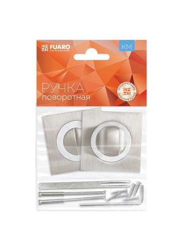 Ручка дверная Fuaro (Фуаро) межкомнатная K.KM52.ROCK (ROCK KM) SN/CP-3 матовый никель/хром  Набор 2