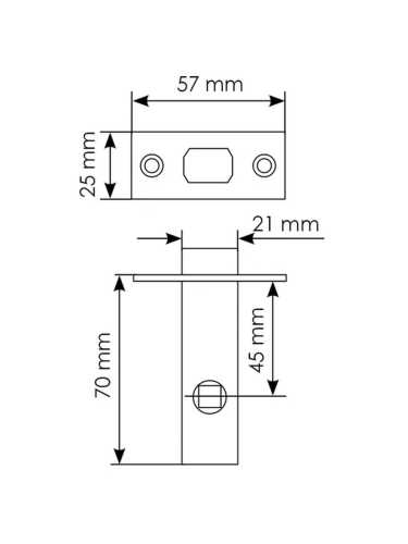 Задвижка врезная Morelli B6-45 SC, цвет - матовый хром