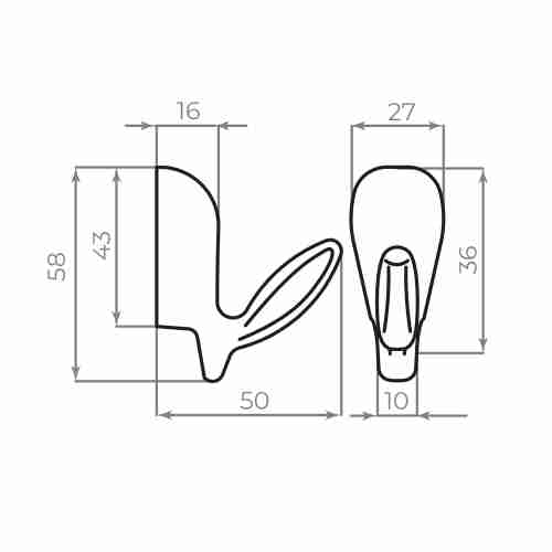 Крючок Ajax (Аякс) настенный MB-LM/K-001 GP золото