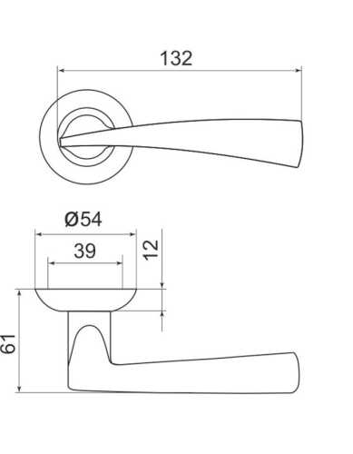 Ручка дверная межкомнатная Armadillo R.LD54.Columba CP-8 хром с Заверткой BK6.R.LD54 CP-8
