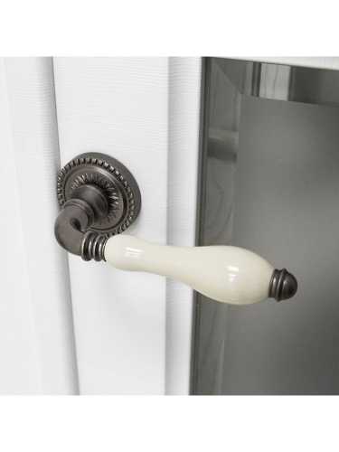 Ручка дверная Armadillo (Армадилло) межкомнатная R.CL55.Silvia (Silvia CL1) AS/LWP-109 античное серебро/беж.фарфор  Набор 6