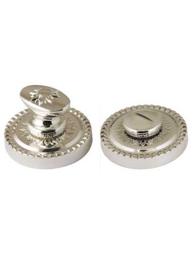Ручка дверная межкомнатная Armadillo R.CL55.Silvia SILVER-925/LWP-109 серебро 925/беж.фарфор с Заверткой BK6.R.CL55 SILVER-925