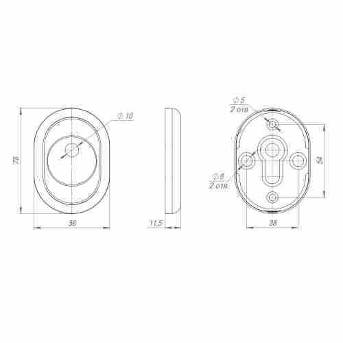 Накладка на шток цилиндра ESC.O/CRE/OV.14 (ESC-14-O) AB зелёная бронза (2шт. в уп.,отгр. по 1 шт)