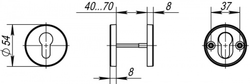 Накладка под цилиндр  Fuaro DSS-02-ET (нержавейка)