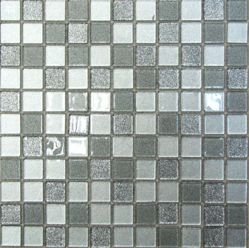 Мозаика Bonaparte стекло с камнем Shine Silver 4х25х25 30х30