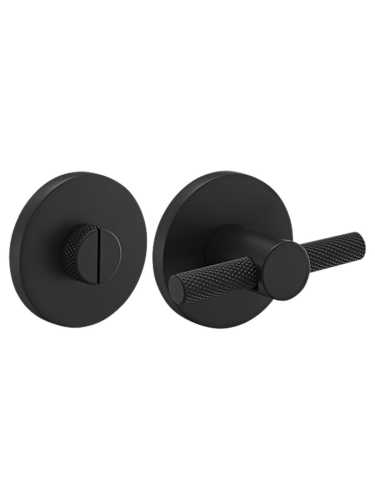 Комплект дверных ручек Morelli MH-57-R6T BL с заверткой MH-WC-R6T BL, цвет черный