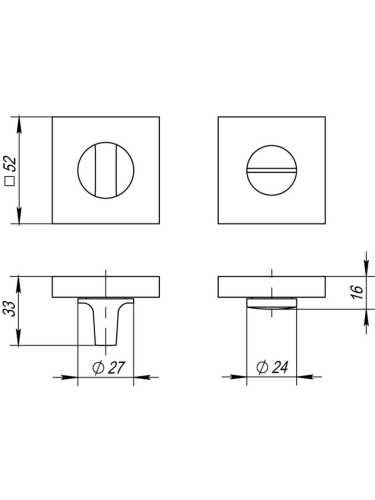 Ручка дверная Fuaro (Фуаро) межкомнатная K.DM51.Straight (Straight DM) CP-8 хром  Набор 3