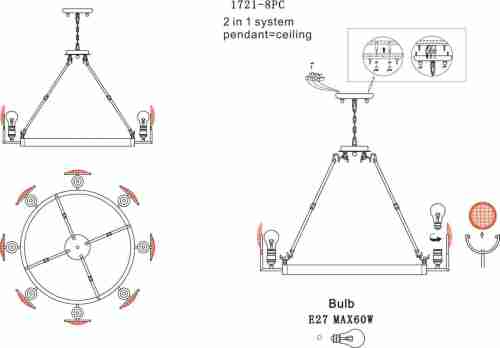 Подвесная люстра Favourite Fara 1721-8PC