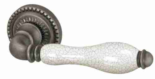 Комплект на 4 двери - Ручка дверная межкомнатная Armadillo Silvia CL 1 AS/СRP-109 античное серебро/кракелюр