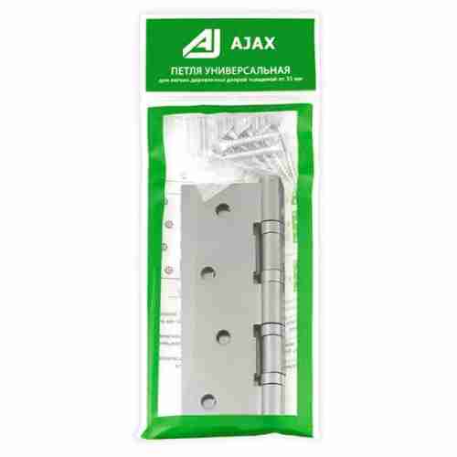 Комплект 4 шт. - Петля дверная стальная универсальная AJAX 4B/P 100x70x2 SN (мат. никель) пакет