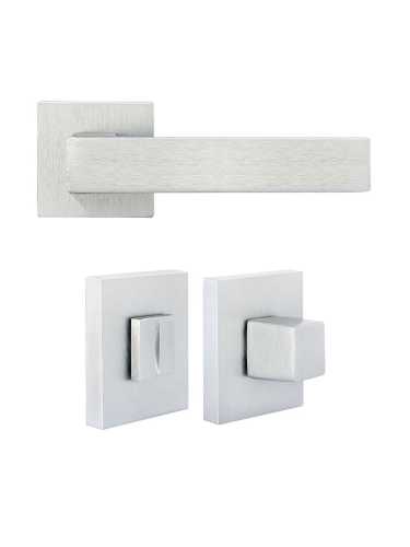 Комплект дверных ручек Morelli MH-54-S6 SSC с заверткой MH-WC-S6 SSC , цвет суперматовый хром