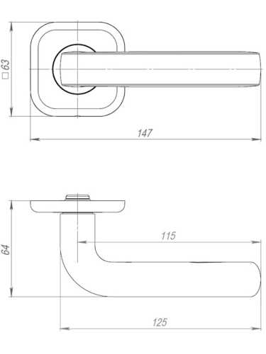 Ручка Ajax (Аякс) раздельная K.JK51.IND TORO 170 mm BL-24 черный (белая коробка)