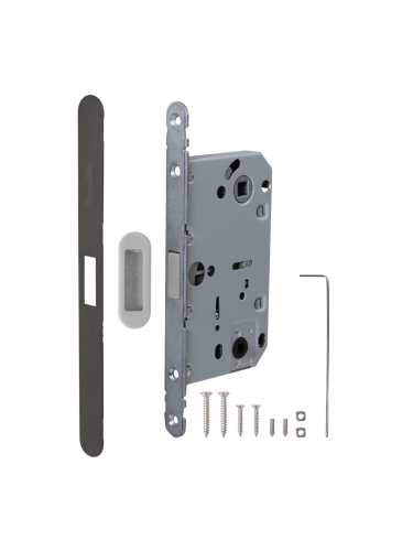 Замок дверной магнитный Armadillo (Армадилло) WC с ответной планкой GRAVITY.PRO G01.196.50.96 BPVD вороненый никель