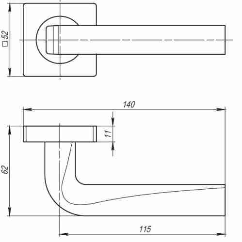 Комплект на 3 двери - Ручка дверная межкомнатная Armadillo KEA SQ001-21CP-8 полированный хром