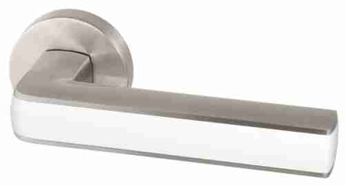 Комплект на 3 двери - Ручка дверная межкомнатная Armadillo Urban Cube URB3 SN/White-19 матовый никель/белый