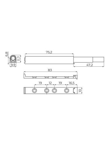 Толкатель Ajax (Аякс) мебельный пластиковый DMP-85/14P WH белый