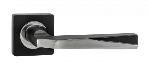 Ручки дверные RENZ INDH 54-02 B/CP Валерио черный/хром блестящий