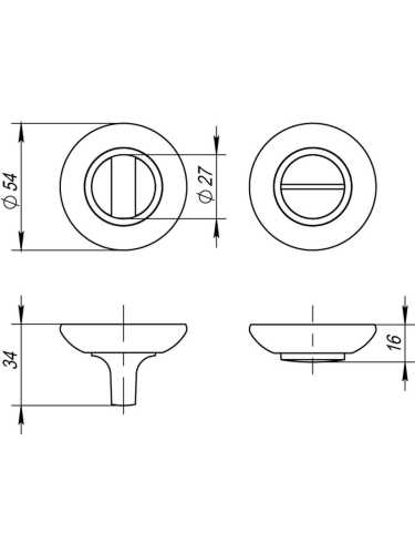 Ручка дверная Fuaro (Фуаро) межкомнатная R.RM54.PRIMA (PRIMA RM) SN/CP-3 матовый никель/хром  Набор 1
