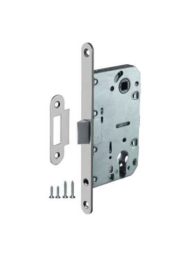 Корпус врезного замка c защёлкой PLASTLP85-50 SN матовый никель