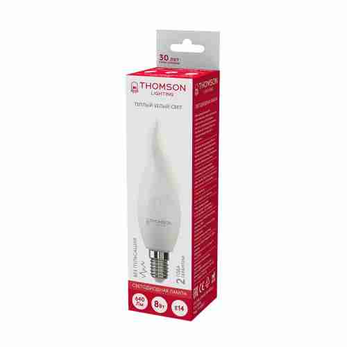 Лампа светодиодная Thomson E14 8W 3000K свеча на ветру матовая TH-B2027