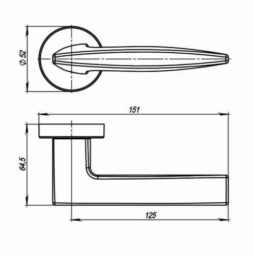 Комплект на 6 дверей - Ручка дверная межкомнатная Armadillo Urban Squid URB9 АВ-7 бронза