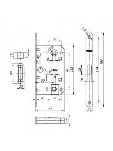 Защелка врезная магнитная ML96WC-50 SSC (сатин.хром)