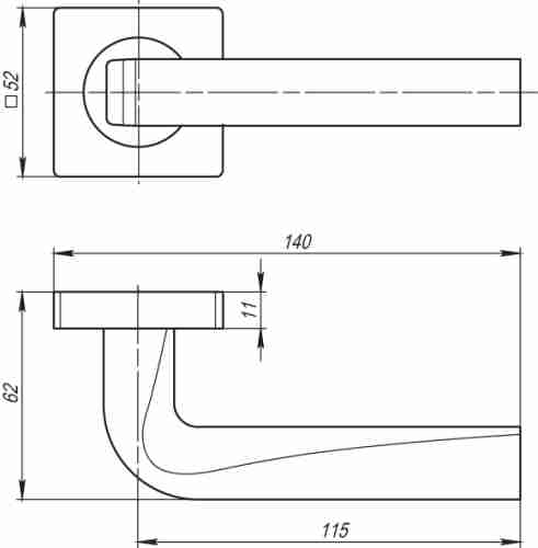 Комплект на 4 двери - Ручка дверная межкомнатная Armadillo KEA SQ001-21MWSC-33 Итальянский тисненый