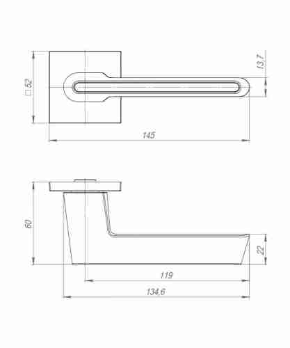 Ручка раздельная K.JS51.STICK BL/BN-24 черный/черный никель