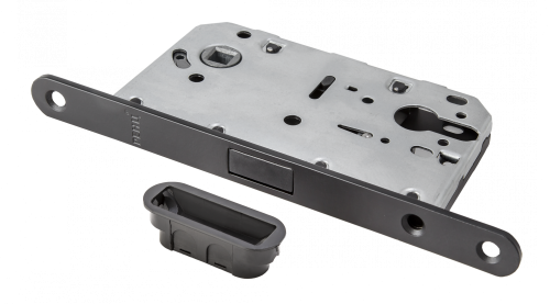 Замок магнитный под цилиндр RENZ INLBM 5085 PL Black с пластиковой ответной планкой, черный