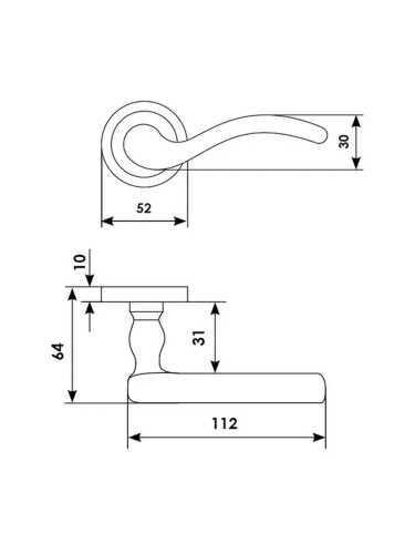 Ручка дверная Morelli Luxury PATRICIA R2 CSA раздельная на круглой розетке, цвет матовый хром, латунь