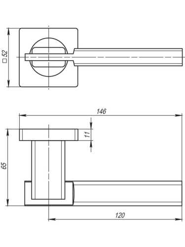 Ручка дверная Armadillo (Армадилло) межкомнатная K.SQ52.TRINITY (TRINITY SQ005) SN/CP-3 матовый никель/хром  Набор 8