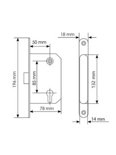 Защелка межкомнтаная Morelli Luxury IM L PG магнитная под цилиндр с ответной планкой, цвет золото