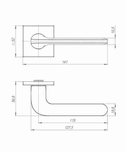 Ручка раздельная K.ARC.Q52.ASPECT SSC-16 сатин.хром