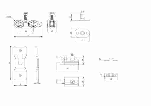Комплект Armadillo (Армадилло) для раздвижных профильных дверей SLD.Comfort-PRO.SET1.PROF rollers/80