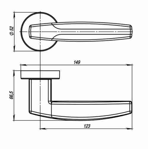 Комплект на 6 дверей - Ручка дверная межкомнатная Armadillo Urban Excalibur URB4 SN-3 матовый никель