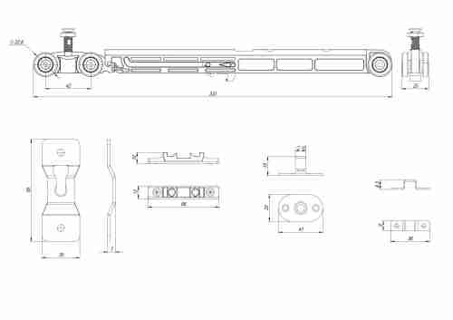 Комплект Armadillo (Армадилло) для раздвижных профильных дверей SLD.Comfort-PRO.SET2.PROF soft close/80