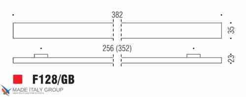 Ручка скоба модерн COLOMBO DESIGN F128GB-NM матовый черный 256-352 мм