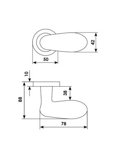 Ручка дверная Morelli Luxury UOVO R2 OSA раздельная на круглой розетке, цвет матовое золото, латунь